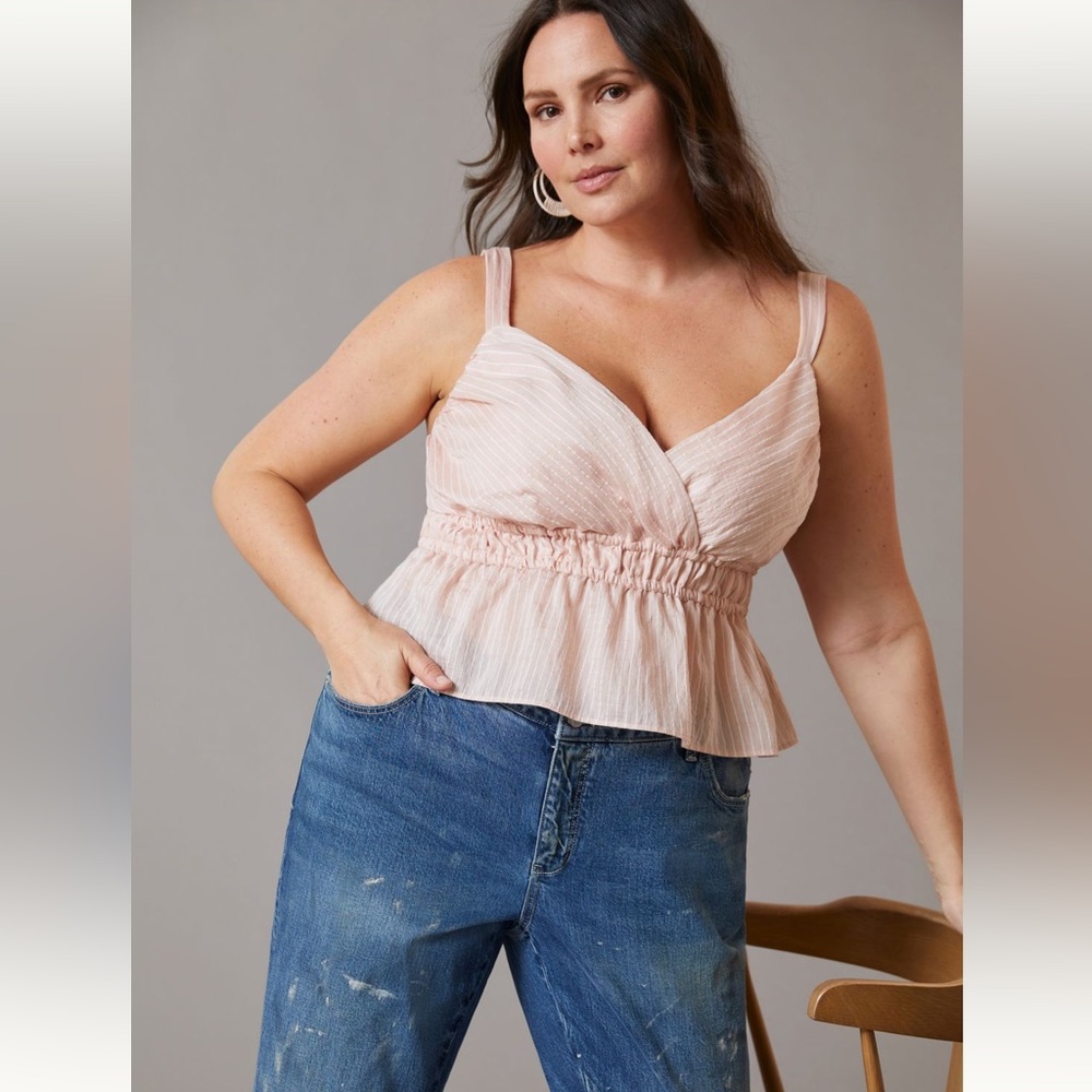 Anthropologie Peach Striped Camisole